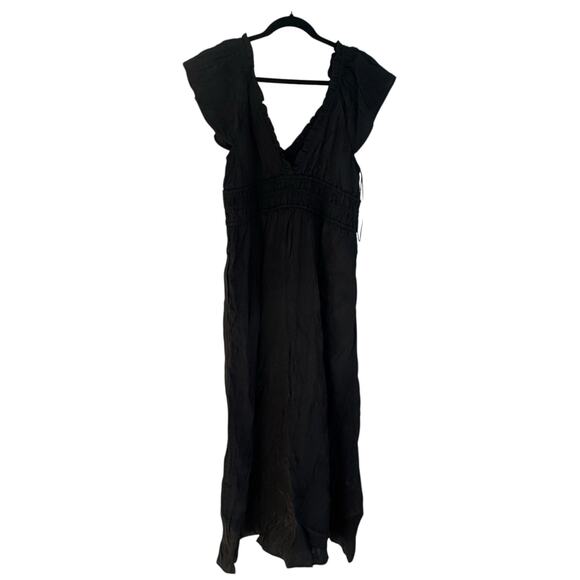 J. Crew Women's Palermo Dress in Viscose-Blend Crinkle Black Size Large NWT - Picture 14 of 15